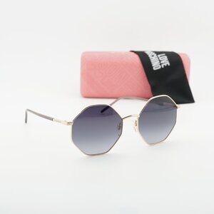 Moschino Love MOL 029/S 0000 9O Geometric Sunglasses - Gold/Grey
